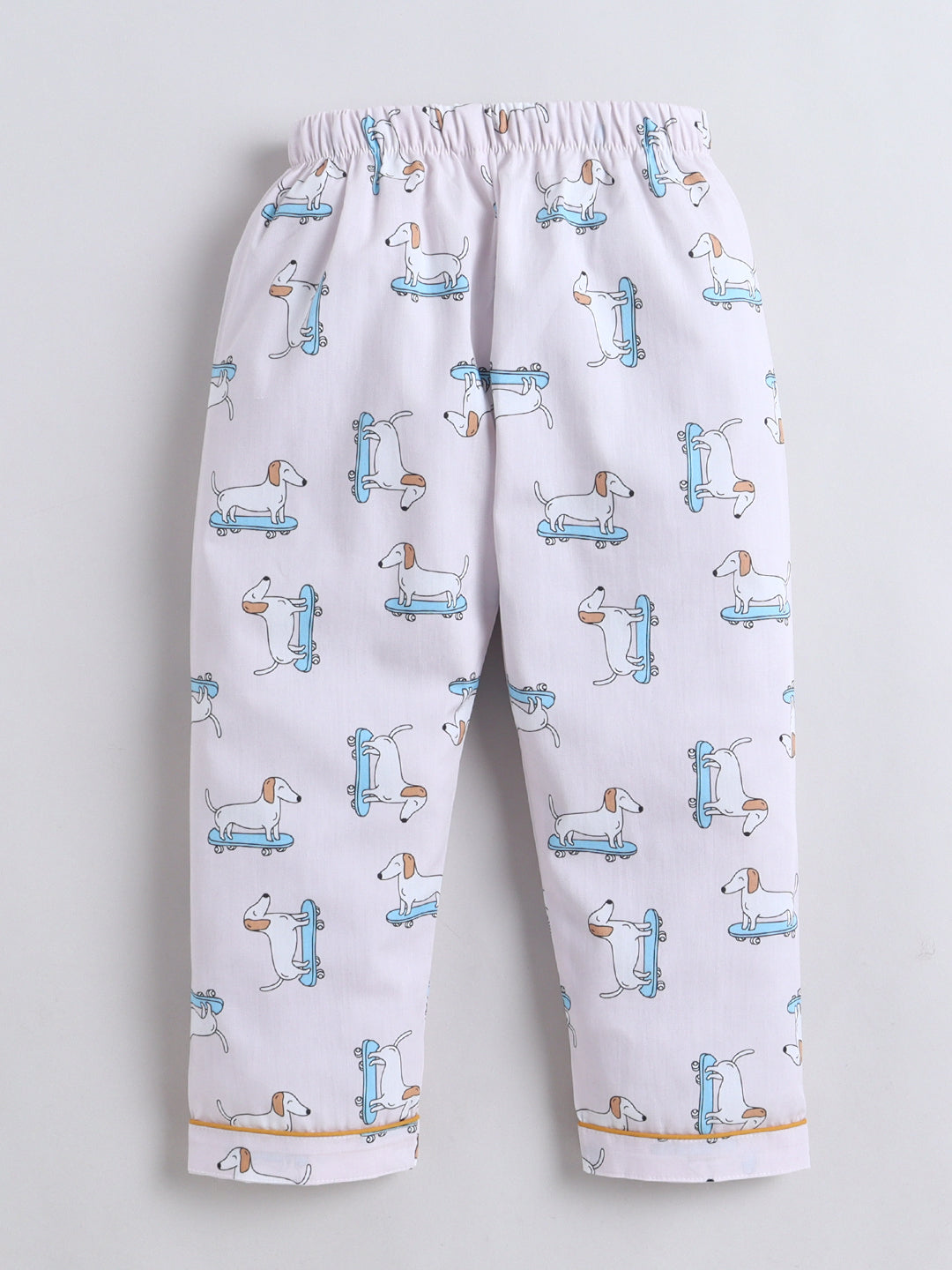 Polka Tots Full sleeve Dog Print Night suit - Pink