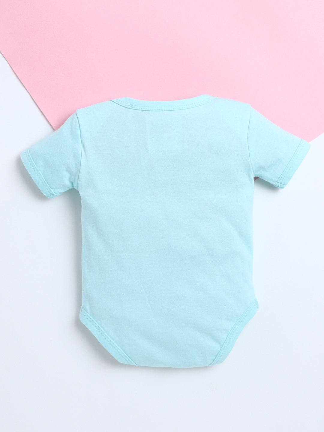 Polka Tots Baby Onesie Newborn Outfit Set – Soft Cotton Rainbow Print Half Sleeves Onesie with Leggings (Blue & Yellow)