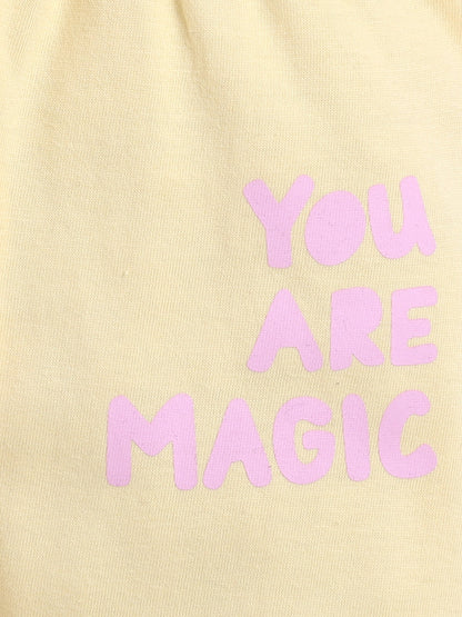 Polka Tots Baby Onesie Newborn Outfit Set – Soft Cotton Rainbow Print Half Sleeves Onesie with Leggings (Blue & Yellow)