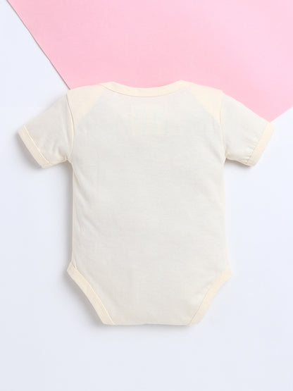 Polka Tots Baby Onesie Newborn Outfit Set – Soft Cotton Pear Print Half Sleeves Onesie with Leggings (Yellow & Blue)