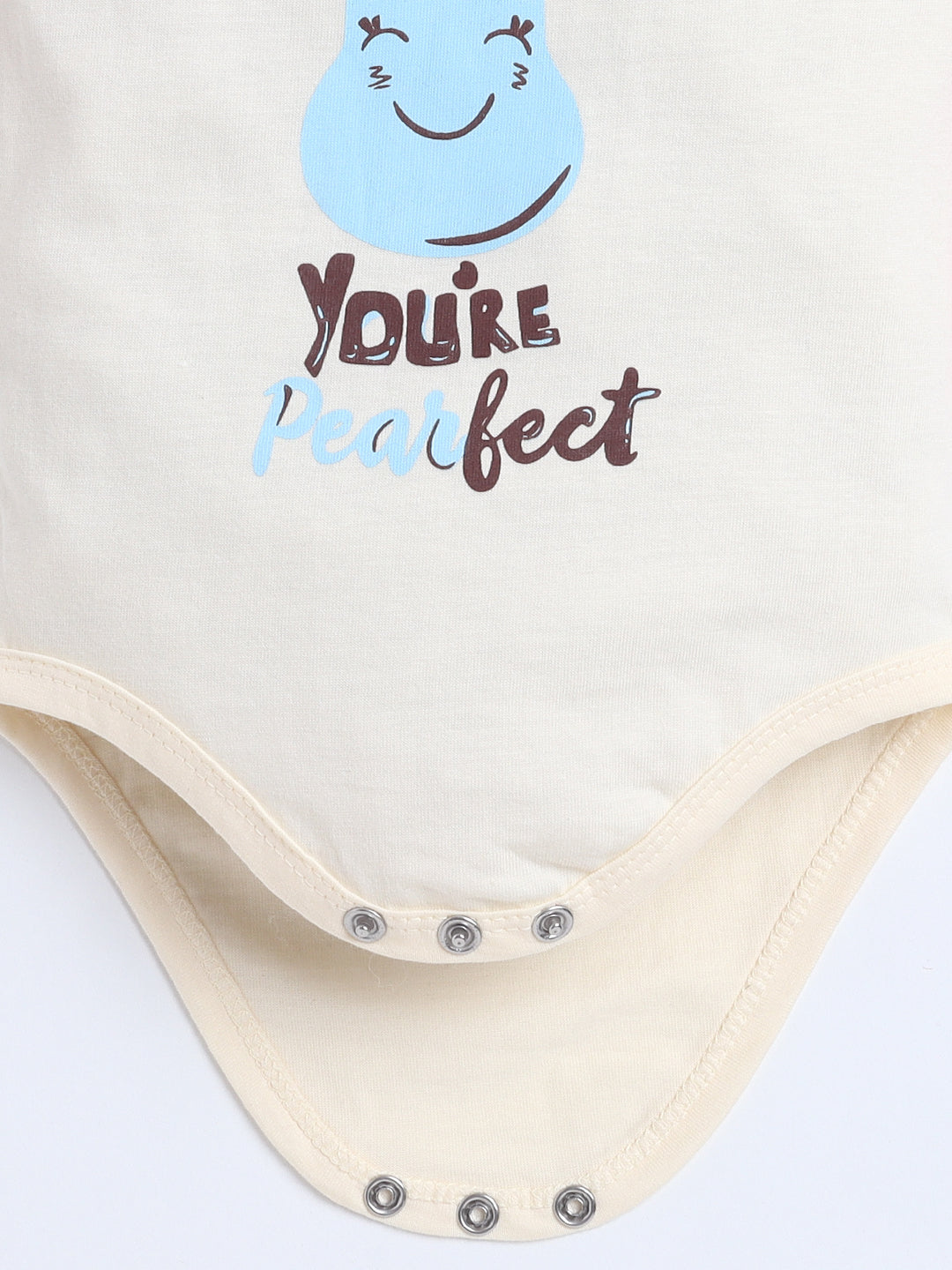 Polka Tots Baby Onesie Newborn Outfit Set – Soft Cotton Pear Print Half Sleeves Onesie with Leggings (Yellow & Blue)