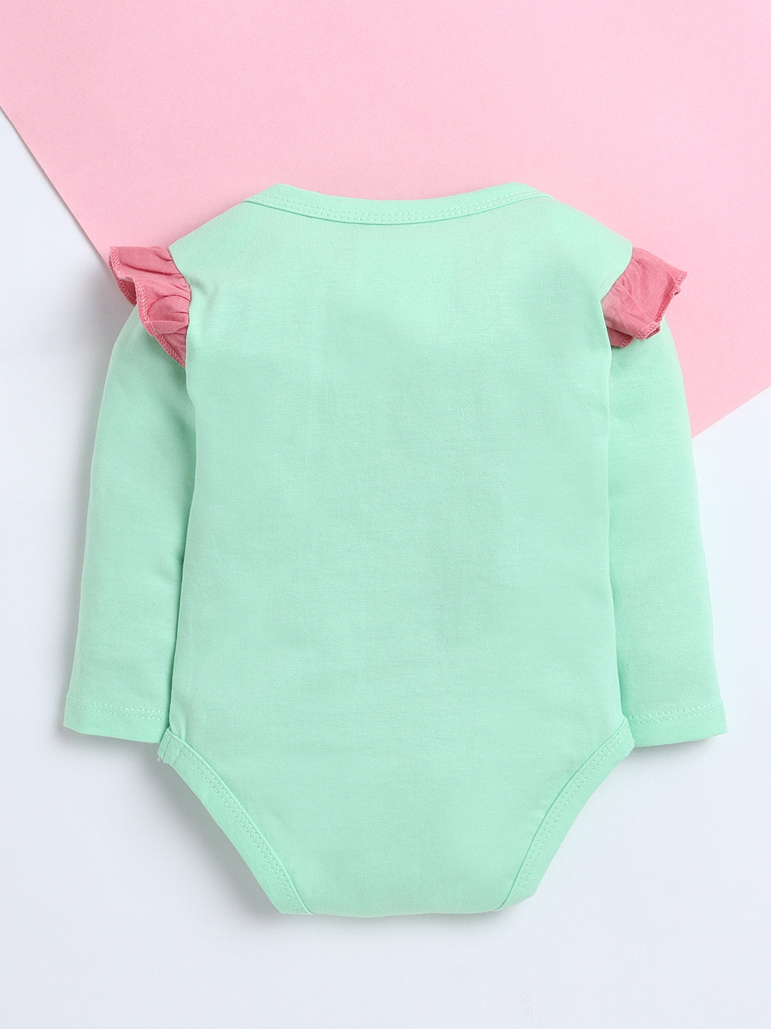 Polka Tots Pack of 3 Soft Cotton Ruffle Full Sleeves Baby Onesies – Quote Prints (Multicolor)