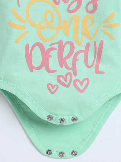 Polka Tots Pack of 3 Soft Cotton Ruffle Full Sleeves Baby Onesies – Quote Prints (Multicolor)