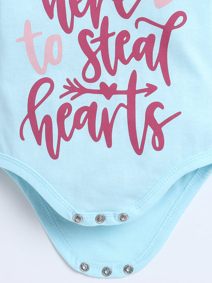 Polka Tots Pack of 3 Soft Cotton Ruffle Full Sleeves Baby Onesies – Quote Prints (Multicolor)