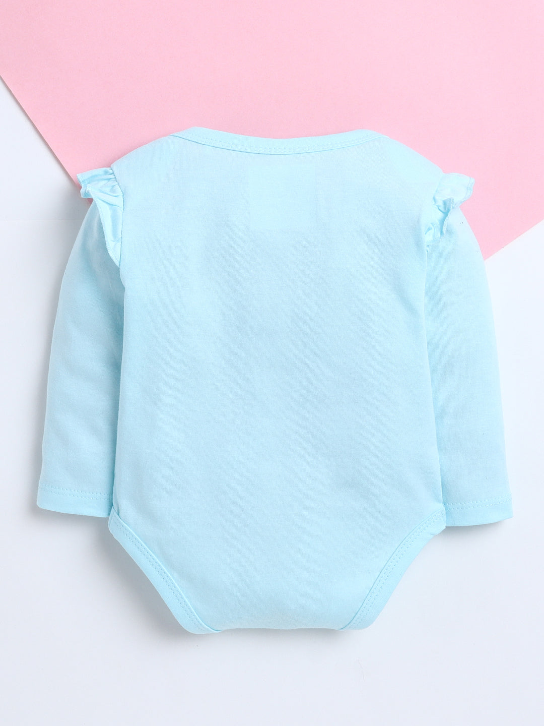 Polka Tots Pack of 3 Soft Cotton Ruffle Full Sleeves Baby Onesies – Quote Prints (Multicolor)