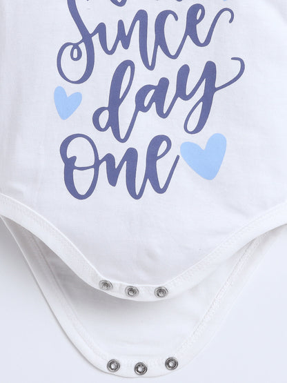 Polka Tots Pack of 3 Soft Cotton Ruffle Full Sleeves Baby Onesies – Quote Prints (Multicolor)