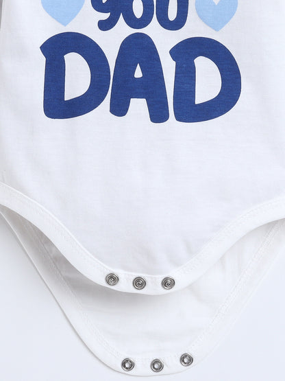 Polka Tots Pack of 3 Soft Cotton Full Sleeves Baby Onesies – Love Prints (White)