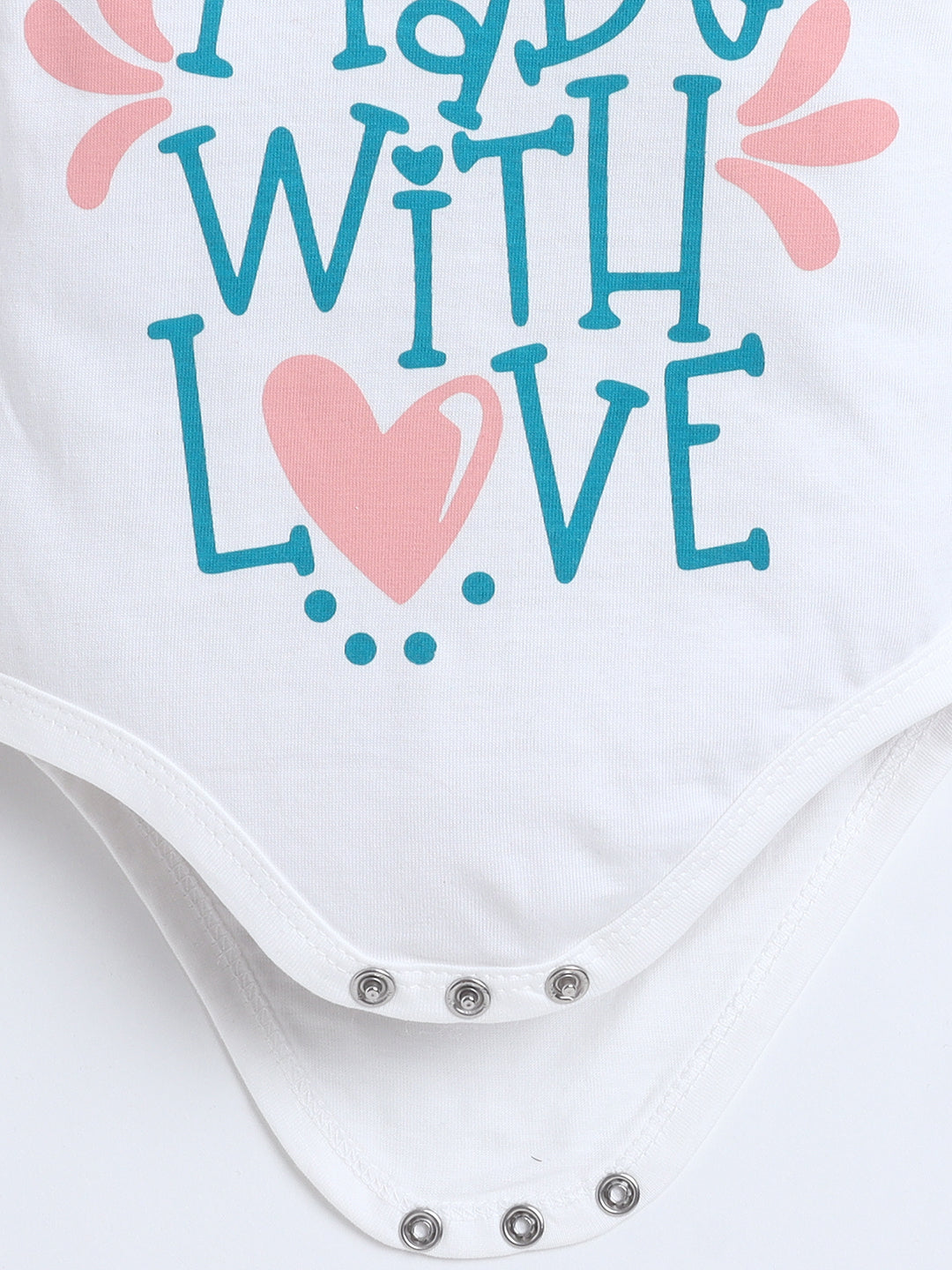 Polka Tots Pack of 3 Soft Cotton Full Sleeves Baby Onesies – Love Prints (White)