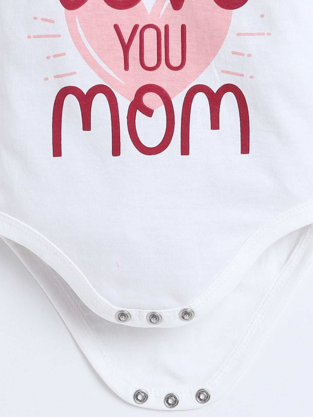 Polka Tots Pack of 3 Soft Cotton Full Sleeves Baby Onesies – Love Prints (White)