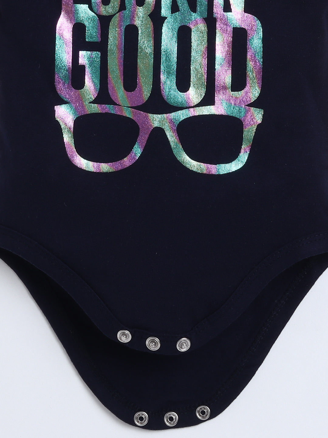 Polka Tots Baby Onesie Newborn Outfit Set – Soft Cotton Lookin Good Print Half Sleeves Onesie with Leggings (Black & Blue)