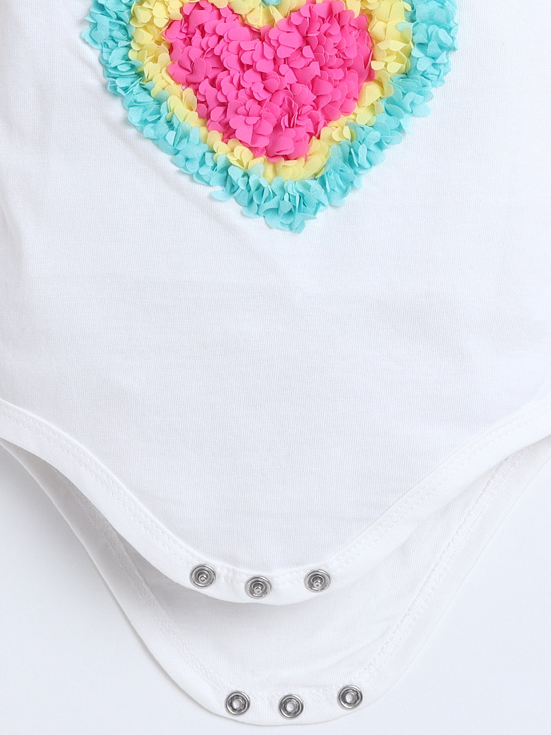 Polka Tots Pack of 3 Soft Cotton Full Sleeves Baby Onesies - Heart Applique, Colorblock Pocket & Cute Quote Prints (Multicolor)