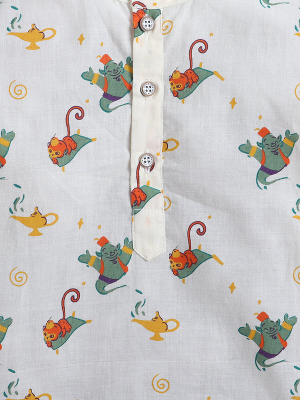 Polka Tots  Genie’s Golden Wish  print Night wear Kurta Pajama