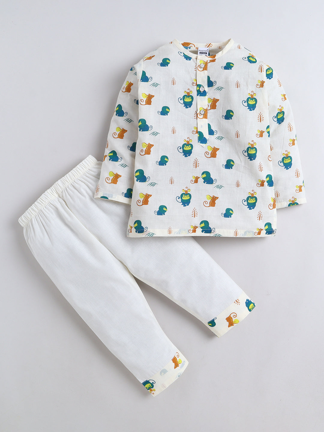 Polka Tots  Nanhe Dost print Night wear Kurta Pajama
