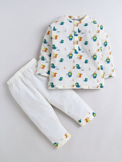 Polka Tots  Nanhe Dost print Night wear Kurta Pajama