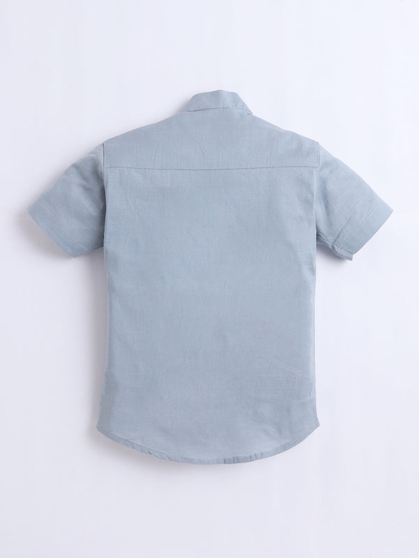 Polka Tots Half Sleeve Kurta - BLUE