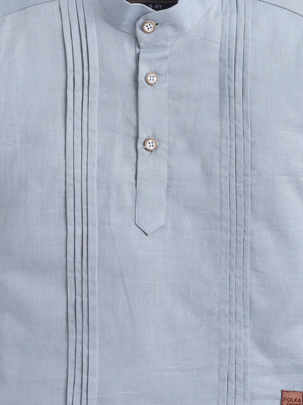 Polka Tots Half Sleeve Kurta - BLUE