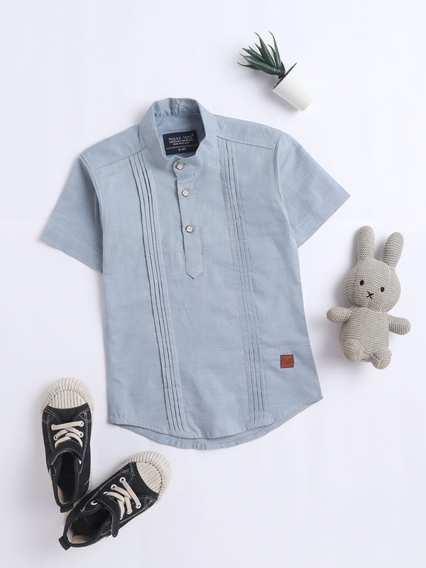 Polka Tots Half Sleeve Kurta - BLUE