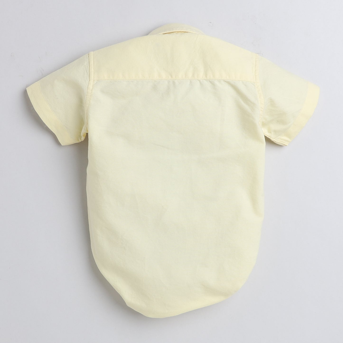 Polka Tots Half sleeve Shirt Romper With Pocket Lion Sticker - Yellow