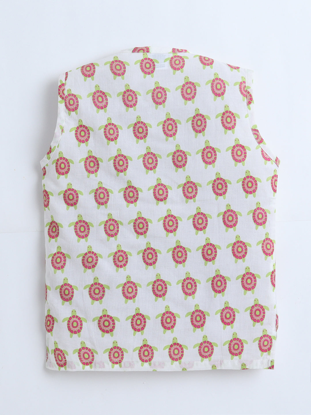 Polka Tots  Turtle  print Sleeveless Jhabla and Pant Set - Multicolor