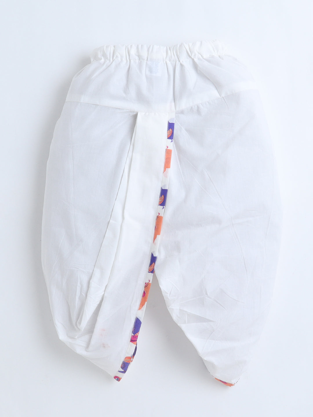 Polka Tots Full Sleeve Angrakha Top With Dhoti - Multicolor