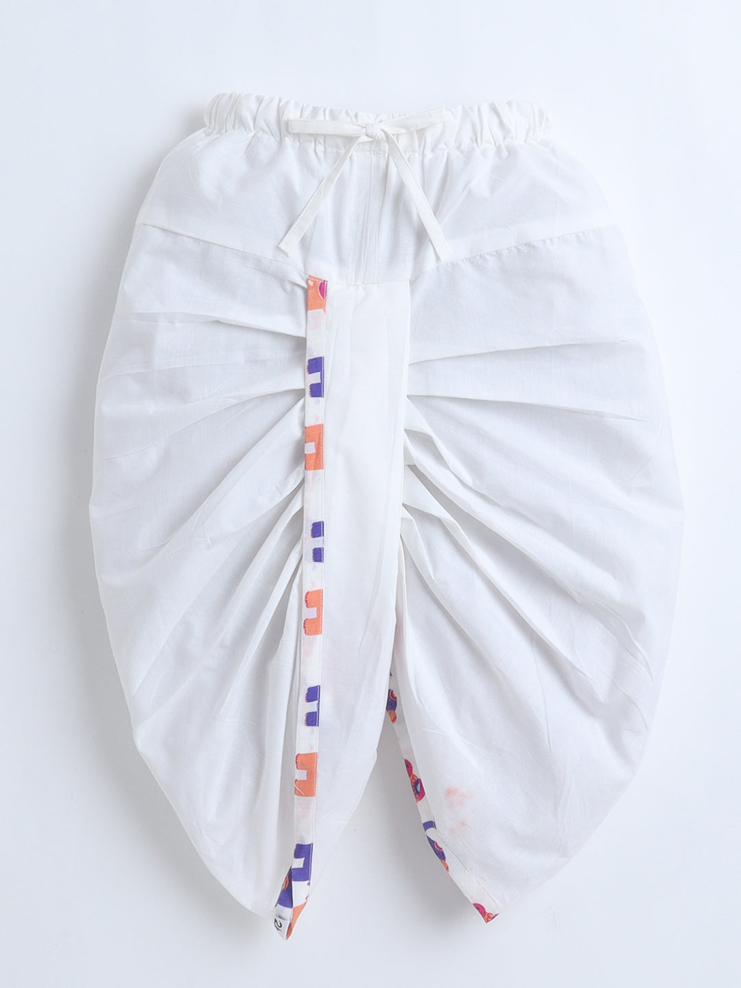 Polka Tots Full Sleeve Angrakha Top With Dhoti - Multicolor