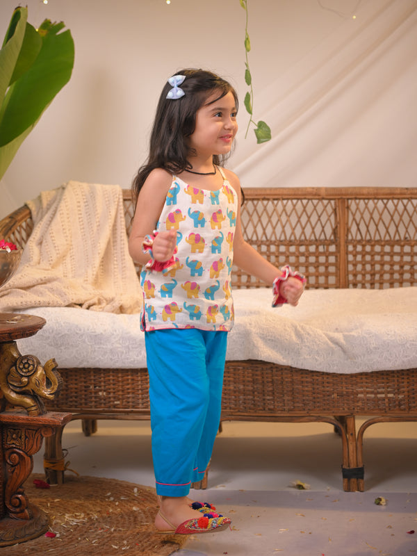 Polka Tots Girls Spaghetti & Bottom Set- Multicolour