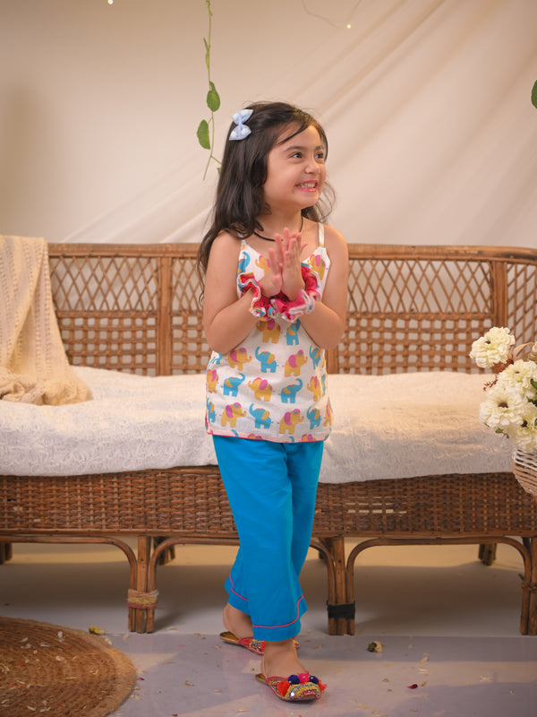 Polka Tots Girls Spaghetti & Bottom Set- Multicolour