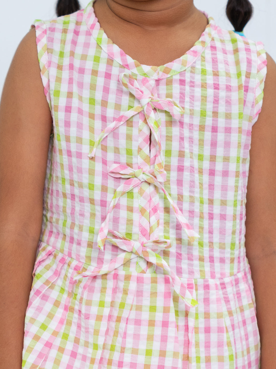 Polka Tots Sleeveless  Statement Bow Top & Bottom Set -Multicolor