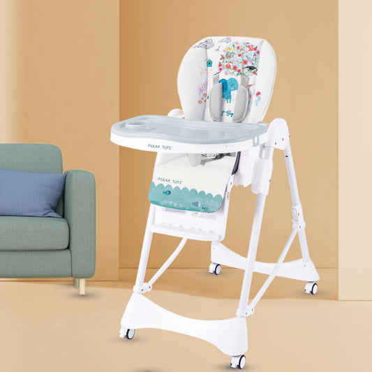 Polka Tots ChicChow Chariot 16 positions Elephant Design High Chair - 6 to 36M (Cream)