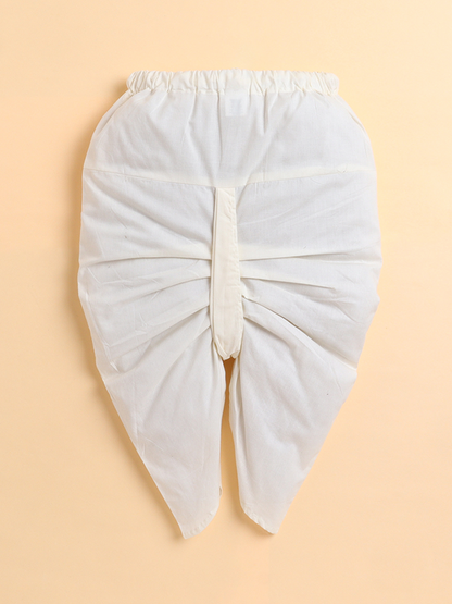 Polka Tots Full Sleeve Elephant Print Angrakha Top With Dhoti - Multicolor