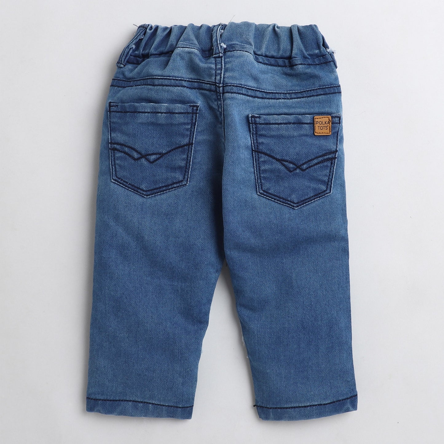 Polka Tots Football League 17 patch Denim - Blue