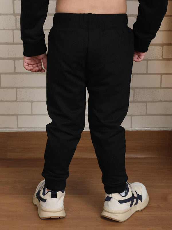 Polka Tots Full sleeve Koko kids print Co-ord Set - Black