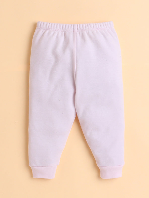 Polka Tots Full Sleeve Flower Print Cotton Co-ord Jogger Set – Pink