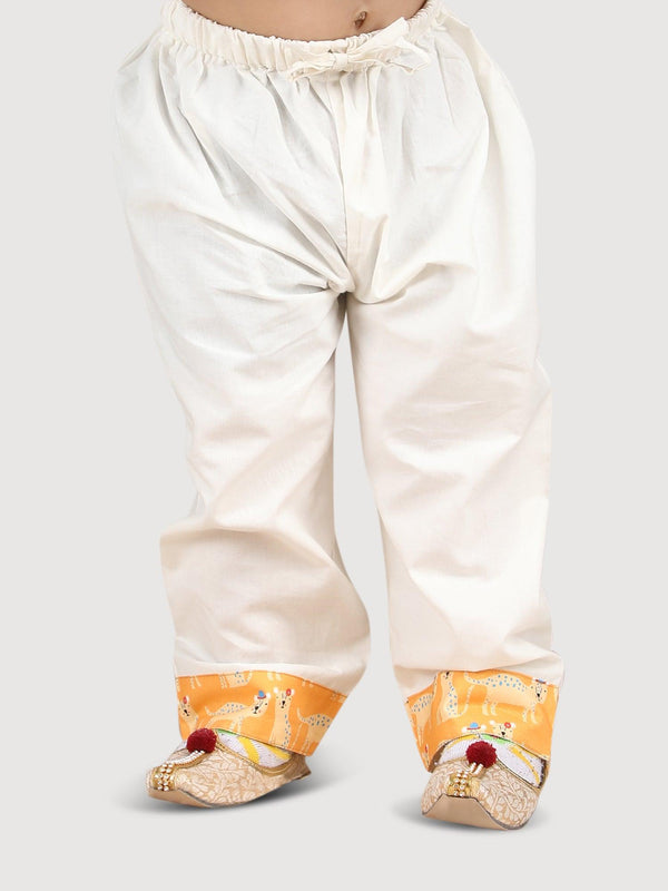 Polka Tots Cheetah print Full Sleeves Nightwear Kurta pyjama set - Yellow