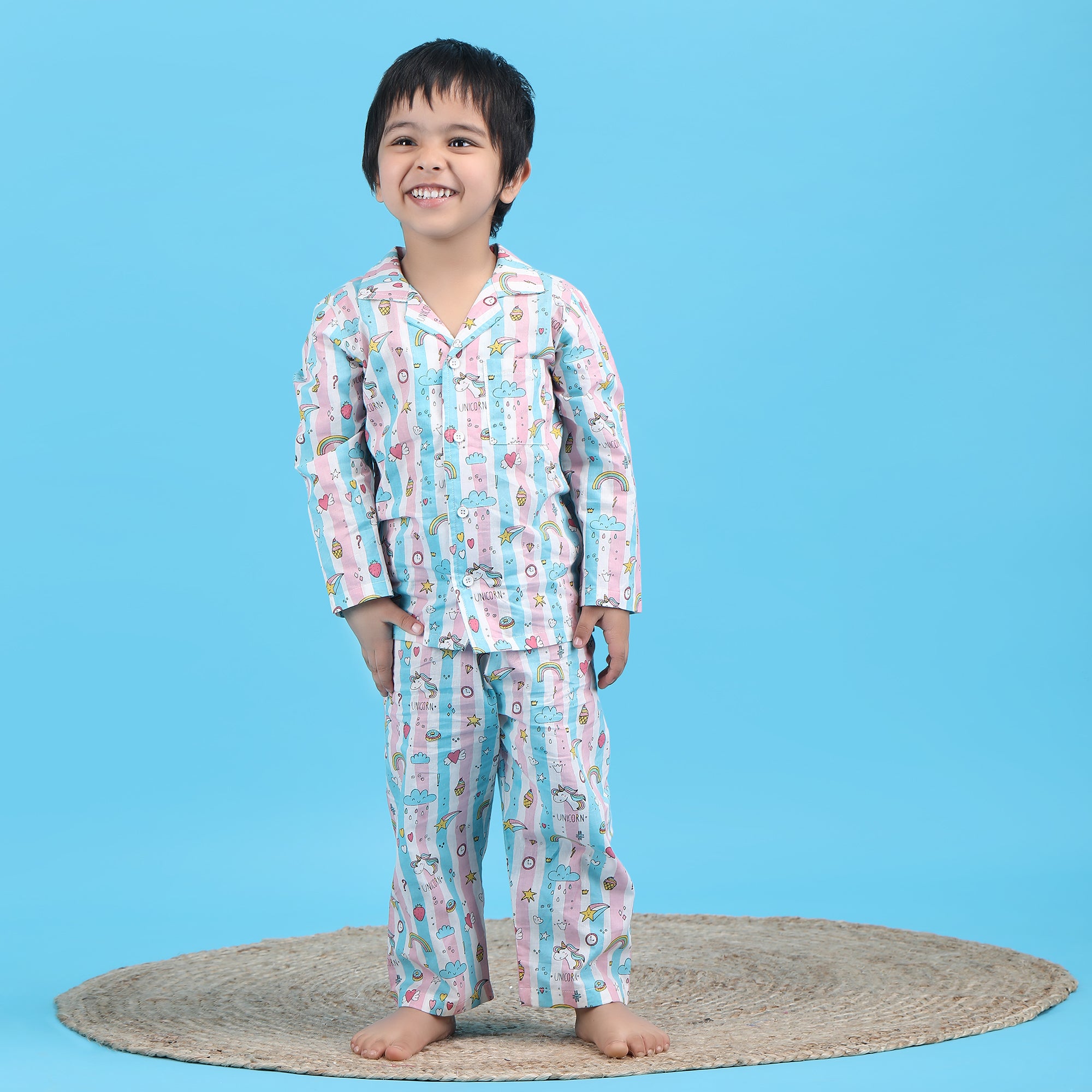 Babyhug Cotton  Woven Blend Full Sleeves Polka Dot Print  Party Suit- White & Black