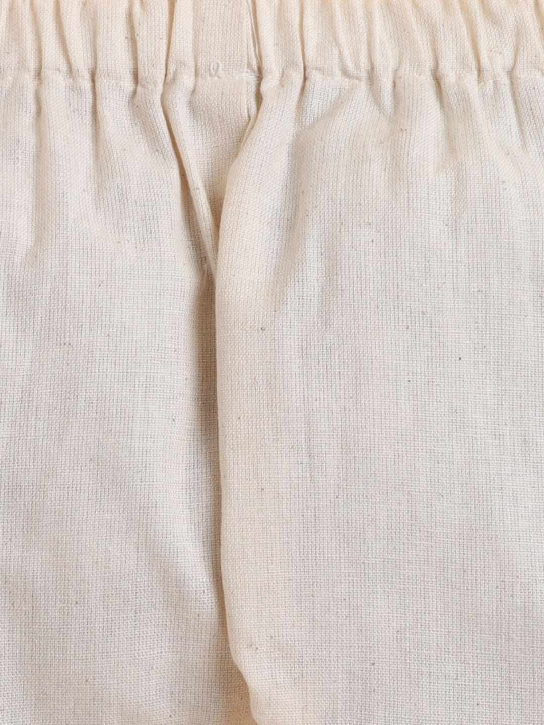 Polka Tots Soft Cotton Full-Sleeves Teddy Pocket Gingham Jhabla & Pant Set - Brown