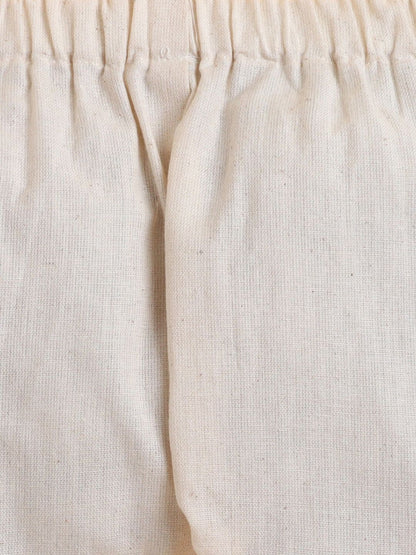 Polka Tots Soft Cotton Full-Sleeves Teddy Pocket Gingham Jhabla & Pant Set - Brown