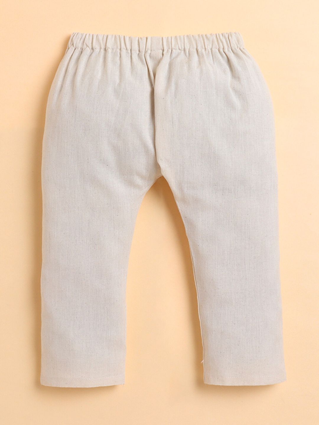 Polka Tots Soft Cotton Full-Sleeves Teddy Pocket Gingham Jhabla & Pant Set - Brown