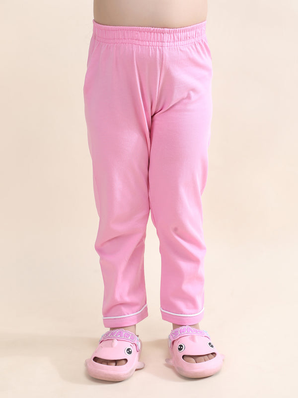 Polka Tots Half sleeves Cute Angel Print Night Suit - Pink