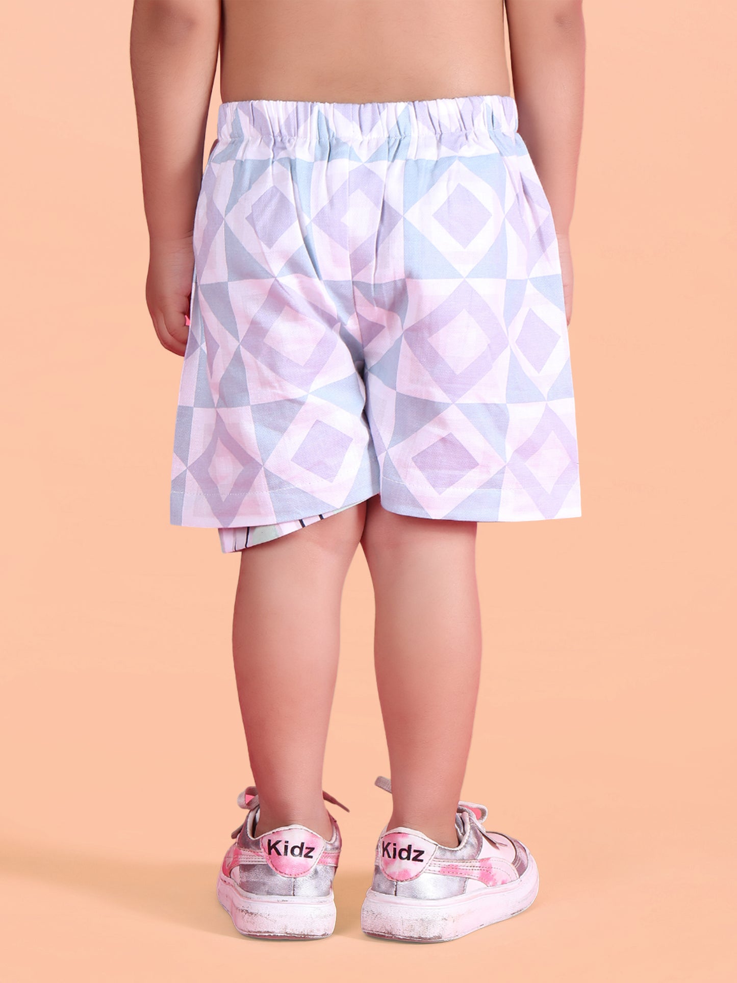 Polka Tots Half Sleeves Co-ord Shorts - Blue