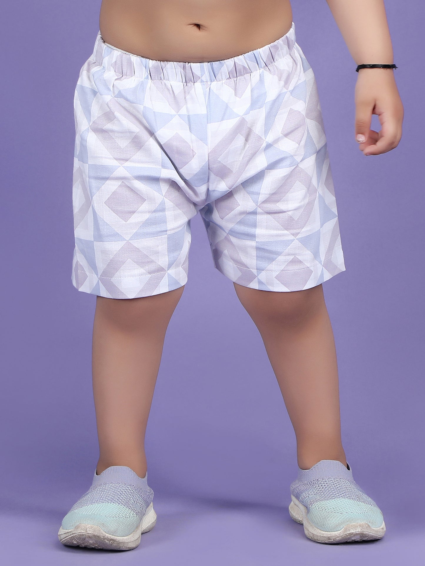 Polka Tots Half Sleeves Co-ord Shorts - Purple