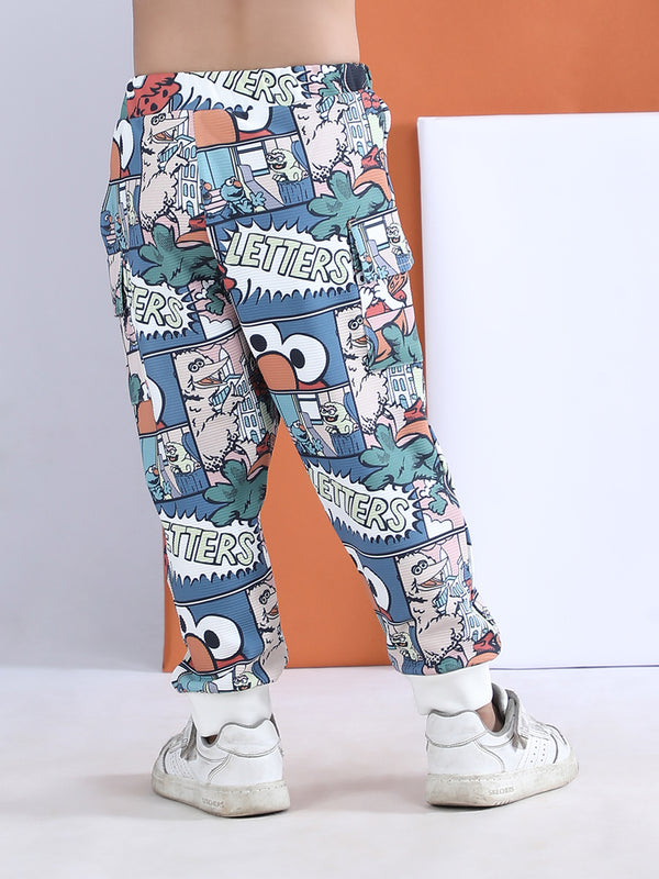 Polka Tots Half Sleeve Cartoon Print T-shirt Jogger - Multicolor