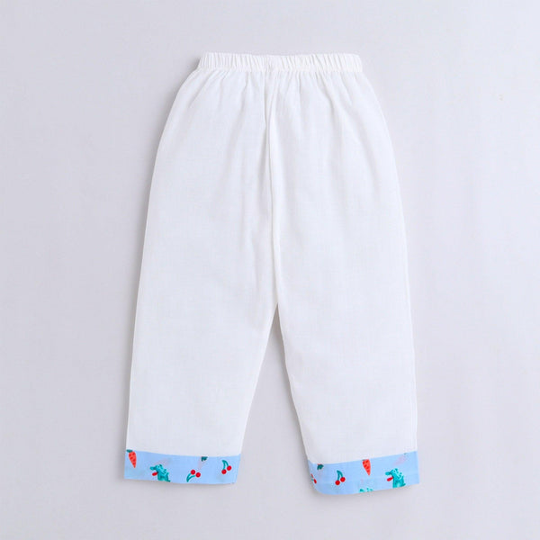Polka Tots Carrot print Full sleeves Nightwear Kurta pyjama set - Blue