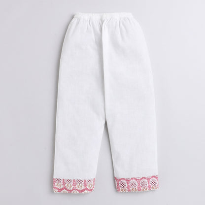 Polka Tots Kurta Pajama for Kids 100% Super Soft Cotton Night Suits for Boys & Girls - pink