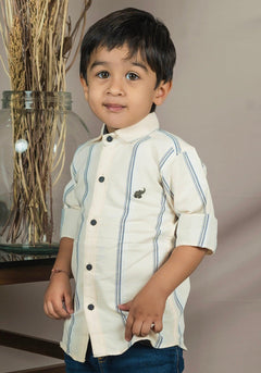 Polka Tots Full Sleeves lining Kids Shirt - Yellow