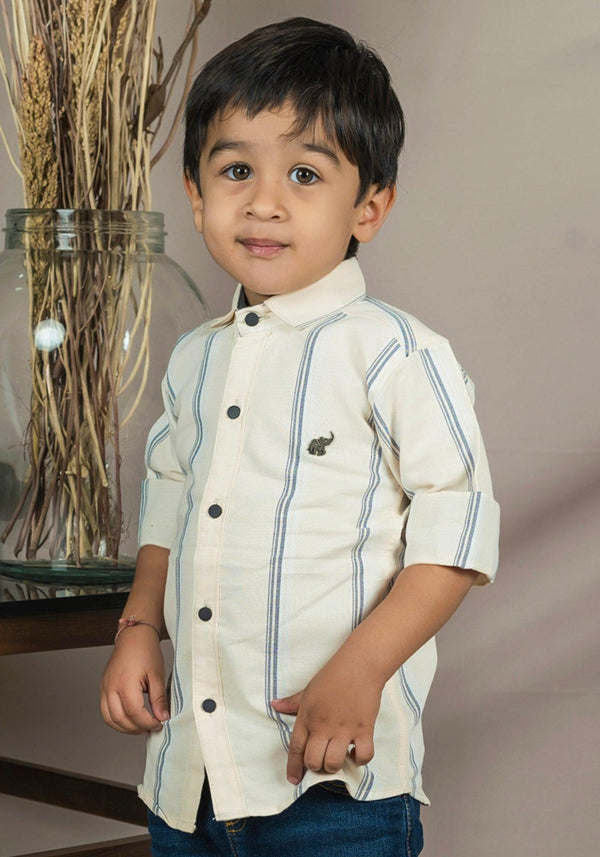 Polka Tots Full Sleeves lining Kids Shirt - Yellow