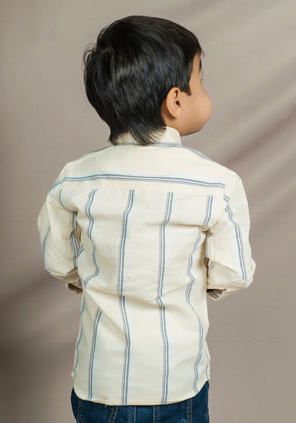 Polka Tots Full Sleeves lining Kids Shirt - Yellow