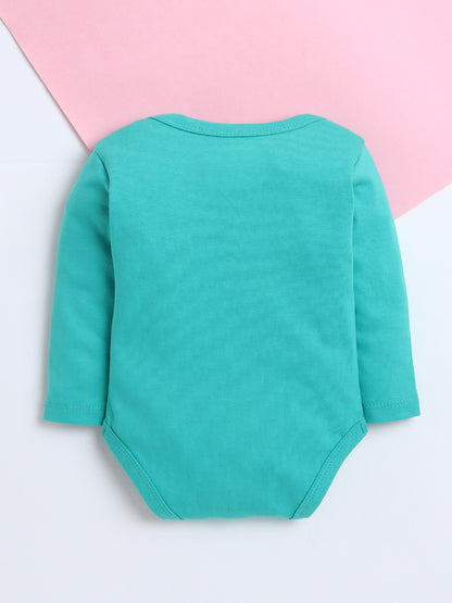 Polka Tots Pack of 3 Soft Cotton Full Sleeves Baby Onesies – Little Baby, “I Woke Up This Cute” & Little Peanut Prints (Multicolor)