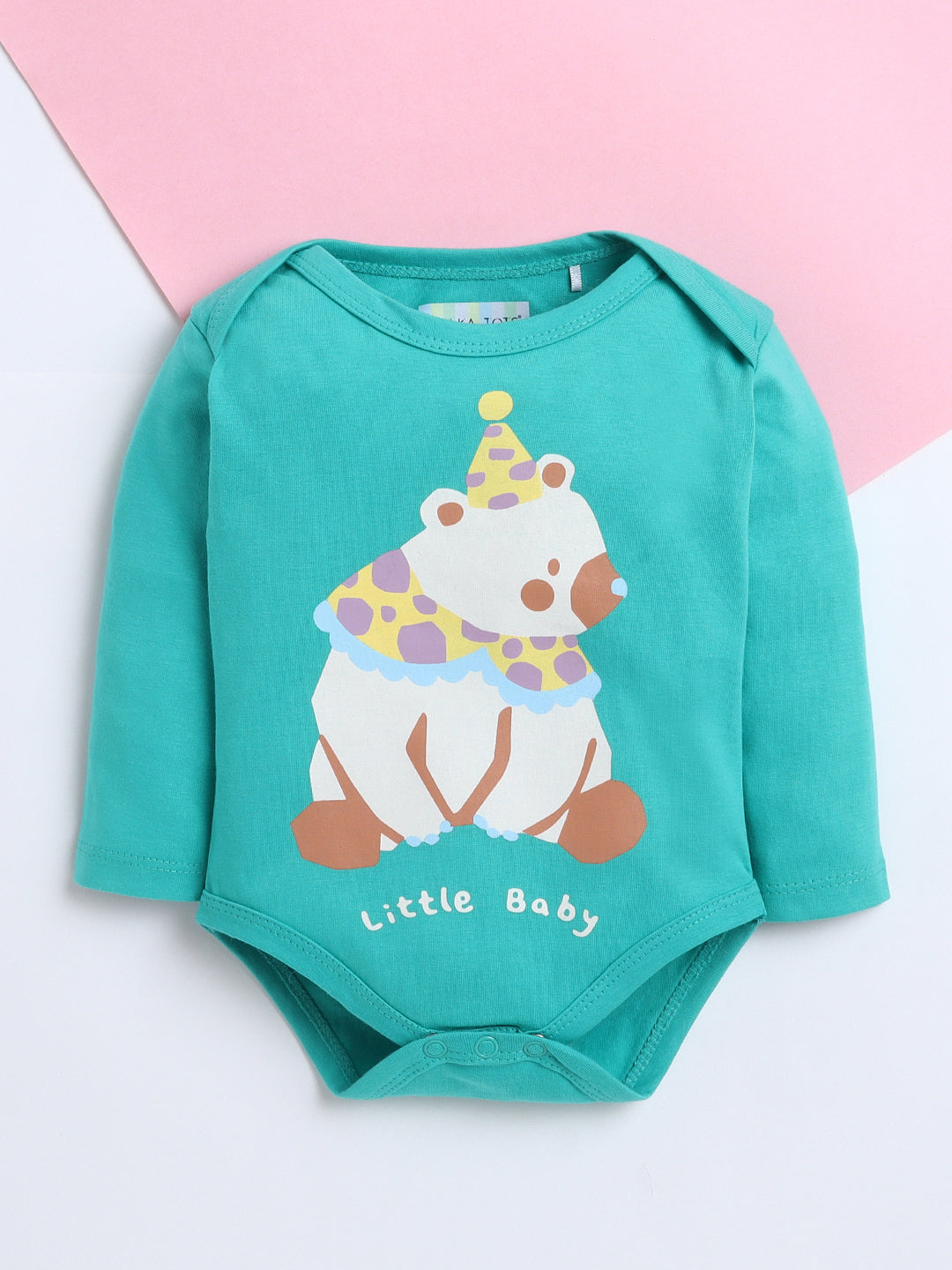 Polka Tots Pack of 3 Soft Cotton Full Sleeves Baby Onesies – Little Baby, “I Woke Up This Cute” & Little Peanut Prints (Multicolor)