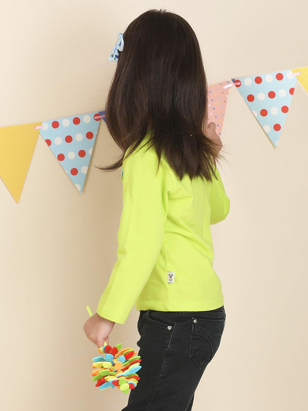 Polka Tots Full Sleeves Im Queen print T-shirt - Green